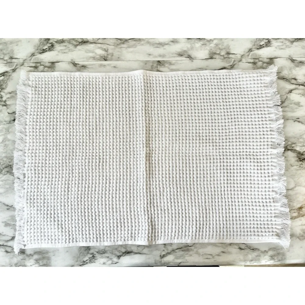 Bianca Cotton Waffle Knit Hand Towel 100% Cotton White 26 X 16.5 Luxury Portugal
